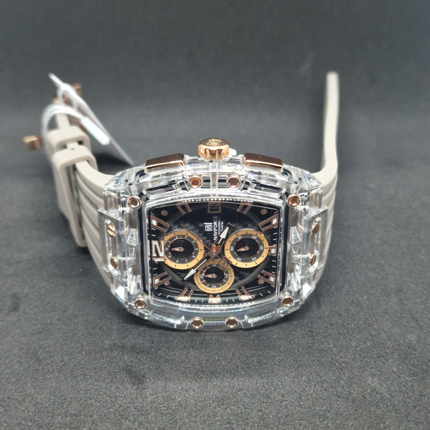 NAVIFORCE Chronograph with Transparent & Luxury Gold Accents