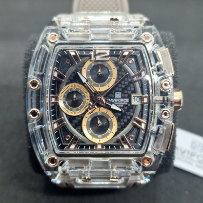 NAVIFORCE Chronograph with Transparent & Luxury Gold Accents